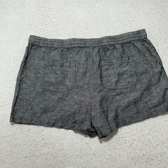Soho Street NY&C Women's Large Linen Blend 3" Inseam Drawstring Shorts Gray - Picture 6 of 11